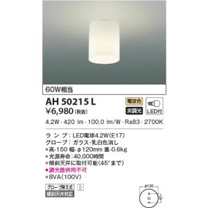 KOIZUMI（コイズミ） AH54094 小型シーリングライト 60W相当 電球色