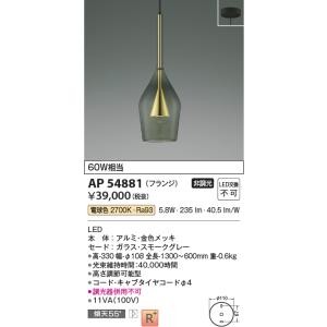 AP54881 ペンダントライト LED一体型 非調光 60W相当 傾斜天井取付可能 フランジタイプ...