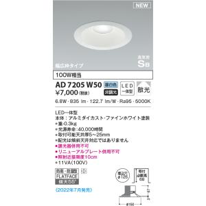 KOIZUMI（コイズミ） AD7206W27 ダウンライト LED一体型 防雨・防湿型