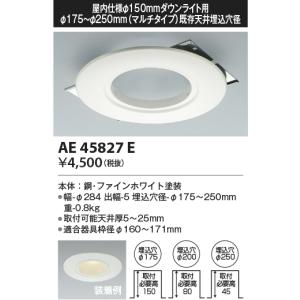 AE45827E リニューアルプレート 屋ライト内仕様ダウンライト用 銅・ファインホワイト塗装｜lnet2510ch