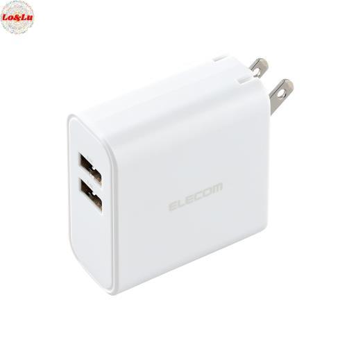エレコム 充電器 USB コンセント 合計24W 2ポート USB-A 折りたたみ式プラグ 2台