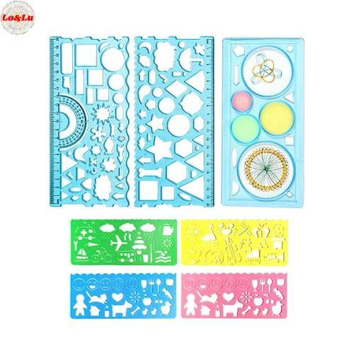 テンプレート 【7枚組】デザイン定規 製図用定規セット計測・描画用品、多機能文