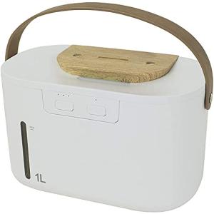[山善] USB 加湿器 卓上 超音波式 ツインミスト アロマオイル対応 小型 タンク容量1L 上部給水仕様 充電式 ホワイト MZUB-PWM101(W)｜loandlu