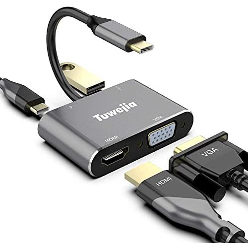 USB Type c HDMI VGA 4-in-1 アダプタ Tuwejia usb c hdmi...