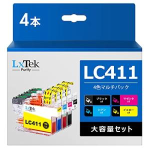 ロット番号区別は不用 LxTek Purify LC411 互換インクカートリッジ ブラザー (Brother) 対応 LC411-4PK 4本セット LC411BK 大容量 プリンターインク｜loandlu