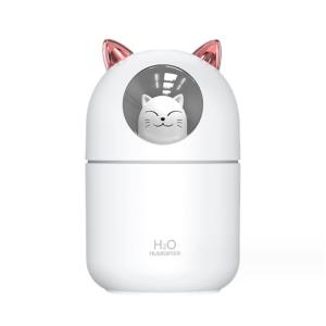 加湿器 卓上 大容量 小型 猫デザイン 静音 超音波式 上から給水 LEDライト コンパクト 強力 お手入れ簡単 加湿機 省エネ 空焚き防止 鹿 寝室 部屋 乾｜loandlu