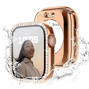 「360度防水設計」Recoppa コンパチブル Apple Watch ケース 41mm キラキラ アップルウォッチカバー 防水ケース Series 8 7に対応 ガラスフィルム付｜loandlu