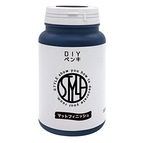 ニッペ 塗料 STYLE DIYペンキ 500ml ミッドナイトブルー 水性 つやなし 屋内 日本製...