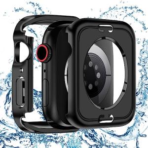 Apple Watch ケース 44mm Series SE2/SE/6/5/4 対応 アップルウォッチ カバー 強化ガラス IP68 水泳・スポーツ専用 360ど度 防水ケース｜loandlu