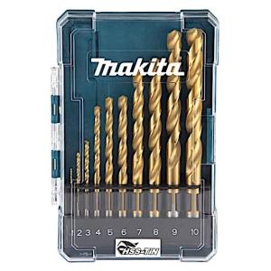 マキタ(Makita) ドリル ビットHSS-TIN 10本セット ケース 付属 D-72849 ツイストドリル 鉄工用ドリルビット [並行輸入品]｜loandlu