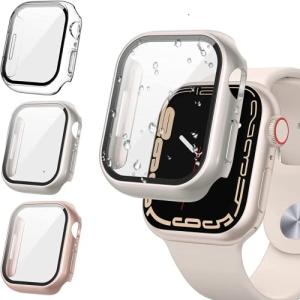 【3個入り】FALSAD Apple Watch Series9/Series8/Series7 カバー 対応 アップルウォッチ41mm/45mm、PC素材バンパーと強化ガラスフィルム一体型 Apple｜loandlu