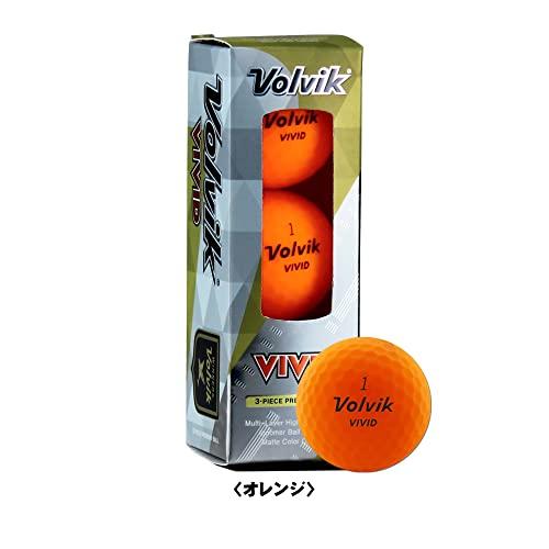 2022年 Volvik(ボルビック)ゴルフボール VIVID 22 オレンジ 1スリーブ(3個入)