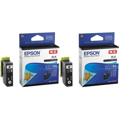 (2個セット) EPSON エプソン 純正インク KAM-BK カメ ブラック