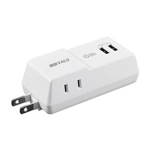 バッファロー 電源 タップ USBポート付き(USB x2 コンセント x2) 直挿し 【 iPhone 15 / 15 Pro 対応】 BMPA24TP2WH/N ホワイト｜loandlu