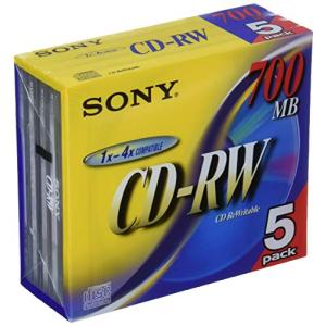 ソニー CD-RWメディア 700MB 5P 10mmケース 5CDRW700D 記録用CDメディア（CDーR、CDーRW）の商品画像