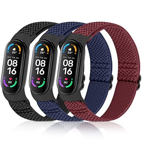 [Huamanlou] コンパチブル Xiaomi Mi Band 7/6/5 バンド 、弾性スポー...