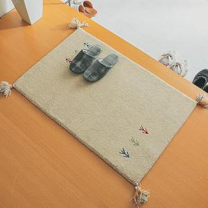 グラムスタイル ギャッベ ラグ 絨毯 1畳 70x120cm 天然 ウール 100% 手織り アイボリー｜loandlu