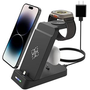 COCIVIVRE 充電器スタンド 3in1 Compatible with iPhone14/13/12/11/X/8 Apple watch ultra 2/Series 9/8/7/6/SE Airpods1/2/3/Pro iphone airpods a