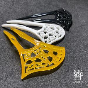 べっ甲風前櫛 彫り入 日本髪 挿し櫛 かんざし 簪 花魁 芸妓 舞妓 大衆