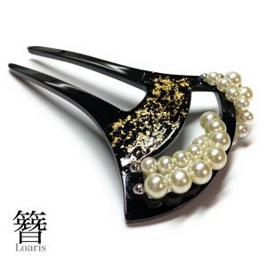かんざし バチ型 扇 和 留袖 箔 金 ラメ ゴ...の商品画像