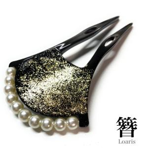かんざし バチ型 金ラメ 髪飾り 和装髪飾り パ...の商品画像