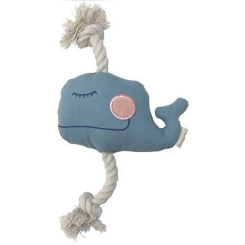 ナチュラルロープトイ　くじら　シンプリーファイド【無着色のオーガニック素材のみで作られたペット用ぬい...