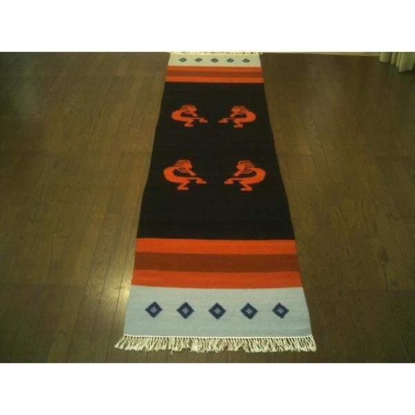 ペルーウールラグカーペットWOOL「平和のバグパイプ」 廊下 マット ロング カーペット 廊下敷ラン...