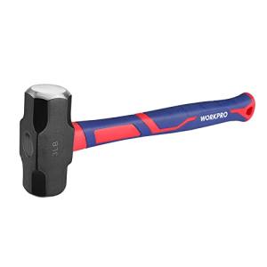 WORKPRO 両口ハンマー 石頭ハンマー 八角玄能 グラスファイバー柄 約1.36kg鉄工   金工   木工 土