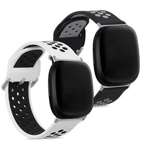kwmobile 2x 対応: Fitbit Versa 3 / Sense バンド - 交換ベルト シリコンバンド ソフト TPU 耐久性 -