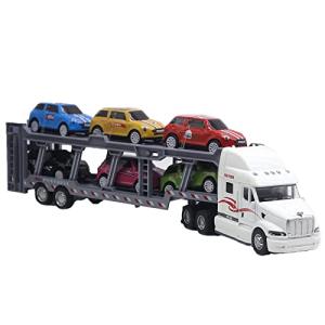 TOMMYFIELD トレーラー おもちゃ 玩具 大きい ミニカー 大型 大きめ 1/48 トラック 合金 ホワイト