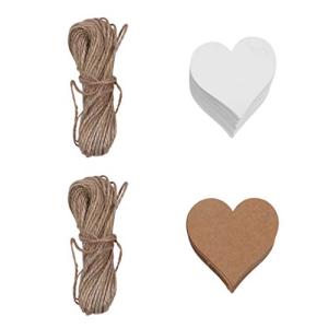 NUOLUX タグ クラフト紙 値札タグ 提札 無地 ハート形 おしゃれ プライスタグ 値札プレート 下げ札 結婚式 パーティー 撮影用 白と茶