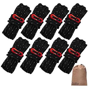 DaLaCa パラコード テントロープ タープロープ ガイロープ 反射材入り 太さ 5mm 長さ 4m 6本 / 8本 / 10本 セット 耐荷