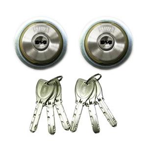 MIWA プッシュプル錠用　PRシリンダー2個同一キー仕様 シルバー色