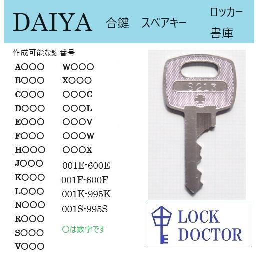 DAIYA　ダイヤ　ロッカー　書庫　合鍵　スペアキー　カギ　鍵　鍵番号打刻　KOKUYO　OKAMU...
