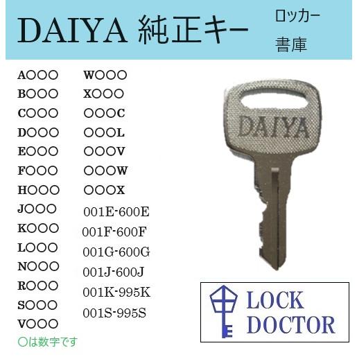 DAIYA(ダイヤ)ロッカー書庫　 純正キー　合鍵　鍵番号打刻　スペアキー　KOKUYO　ITOKI...