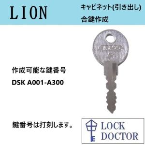 LION(ライオン)キャビネット　合鍵　スペアキー　DSK A印　カギ　鍵番号打刻
