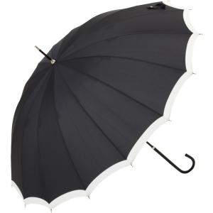 長傘 雨傘 16フレーム リムライン 58cm ブラック BE-17987-BK 1本｜locoanimo