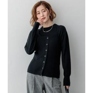 23区 【洗える】レイヤードビスチェ ニット （ブラック系）