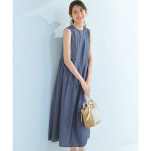 ニジュウサンクオオキイサイズ 23区（大きいサイズ） デニムローン ワンピース （ネイビー系）
