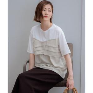 23区（大きいサイズ） 【洗える】スムースデザイン コンビ カットソー （ベージュ系）