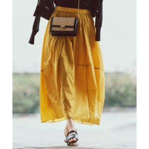 23区（大きいサイズ） 【洗える】ナイロンコットンポプリン スカート （イエロー系）