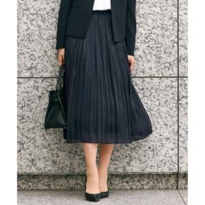 23区（大きいサイズ） 【洗える】シャイニープリーツ スカート （ネイビー系）