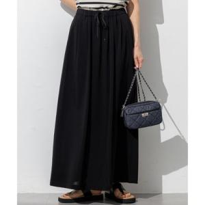 23区（大きいサイズ） 【WEB&一部店舗限定/接触冷感/洗える】ツイストコットンプレーティング スカート （ブラック系）