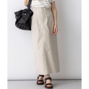 23区（大きいサイズ） スラブツイルストレッチ Iライン スカート （ベージュ）