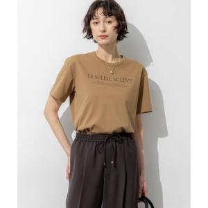23区（大きいサイズ） LE SOLEIL SE LEVE ロゴ Tシャツ （ブラウン系）