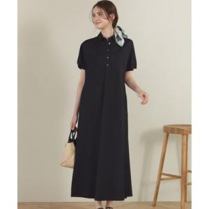 23区（大きいサイズ） 【SLOW/一部店舗限定】ファンクショナル ポロ ワンピース （ブラック）