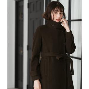 トランテアン ソン ドゥ モード 31 Sons de mode 2025秋冬新作 スタンドカラーロングコート TT548605 （BROWN）