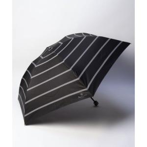 アクアスキュータム Aquascutum アクアスキュータム ボーダー柄 雨傘（折り畳み傘） （ブラック）