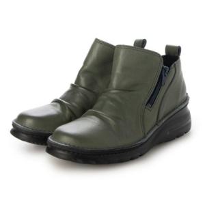 エーオーケー A-OK 【A-OK】くしゅくしゅでシンプルなWジッパーショートブーツ《FE0222》（ネイビー）