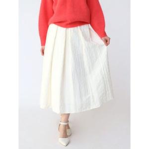 アーガ Aga 幾何学ジャガードタックフレアスカート （オフホワイト）